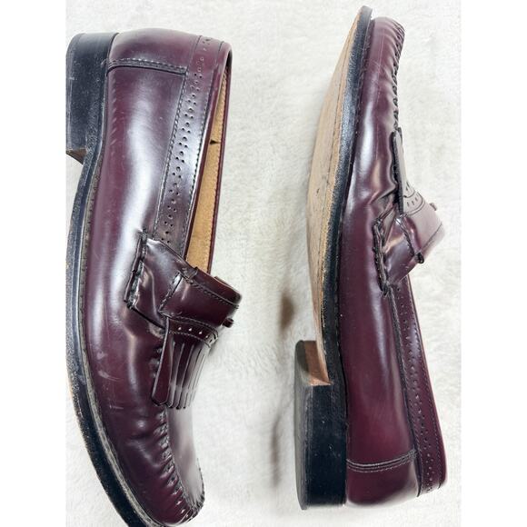 GH Bass Weejuns Layton Burgundy Leather Kiltie Tassel Loafers 10.5D main image 8